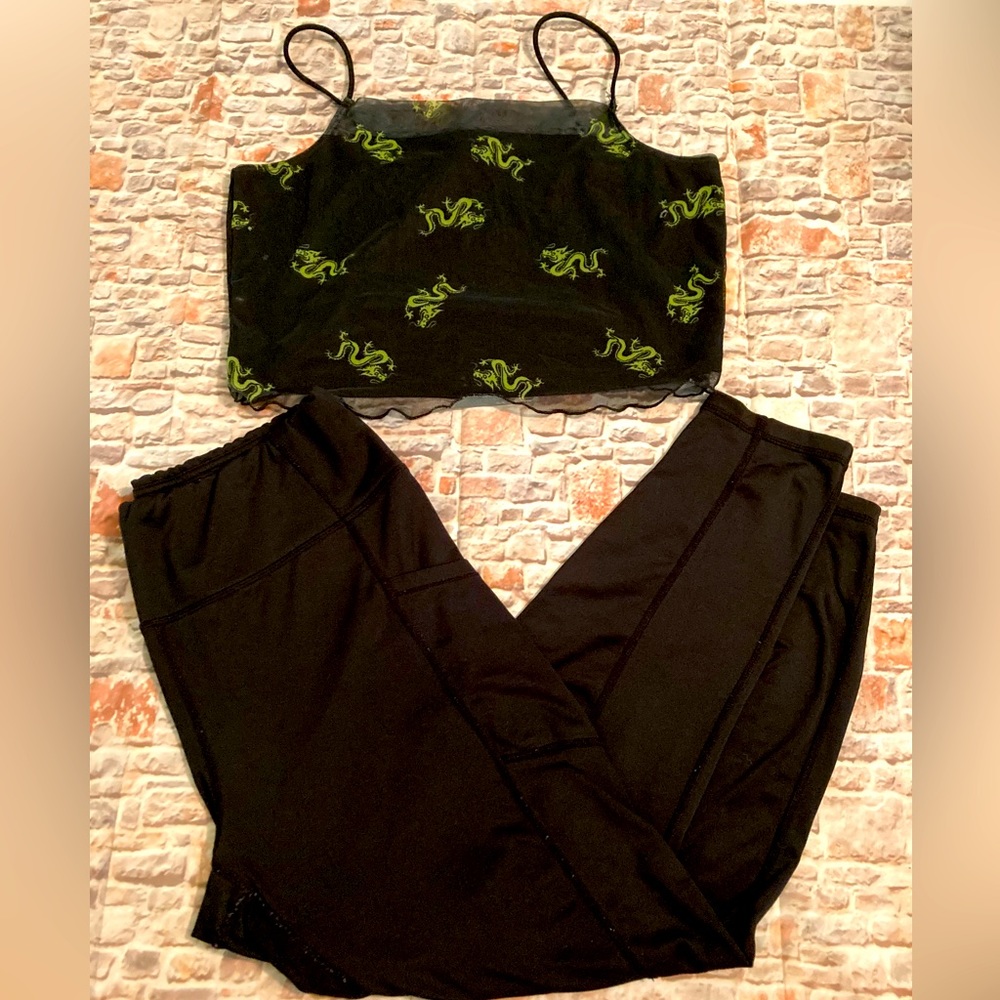 Spaghetti Strap Dragon Crop Top